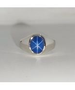 Blue Star Sapphire Ring Handmade 925 Sterling Silver Ring Engagement Sig... - £51.90 GBP