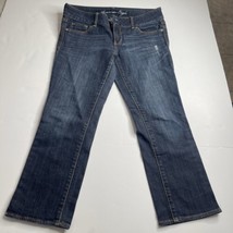 Women&#39;s Sz 10 American Eagle Jeans  Denim Dark Blue Pants Artist  24” In... - £10.97 GBP