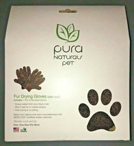 Brand New Sealed Packed Pura Naturals Pet Fur Drying Gloves, After Walk - Brown - £9.47 GBP