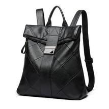 Women  Backpa Student School Bags For Teenage Girls Black Backpack Woman Wild Lo - £58.29 GBP