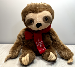 PetSmart plush sloth  stuffed dog toy red 2021 scarf NO SQUEAKER - $7.27