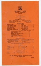 Hotel Taft Menu Seventh Ave at Fiftieth St New York City 1935 - £18.82 GBP