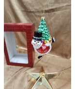 Fitz And Floyd Skating Snowman Christmas Ornament 19-1641 Boxed 5.5 in - $524.99 MXN