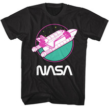 NASA Neon Shuttle Orbiter Men&#39;s T Shirt Rocket Outer Space Universe - £19.08 GBP+