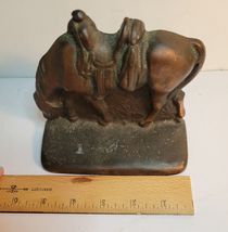 Cast Iron Grazing Horse Bookend Door Stop VTG image 7