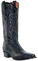 Vtg Dan Post Men&#39;s Cowboy Seattle Ostrich Leg Black Western Boots DP26627 Heel - $293.02