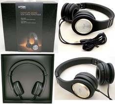NEW TDK ST700 Signature Sound High Fidelity Wired Stereo Headphones BLACK dj NEW - £23.76 GBP