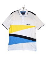 Navtech by Nautica Men&#39;s L Colorblock Polo Shirt, White Blue Yellow Coas... - $40.75 CAD