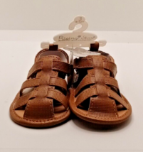 Rising Star Infant Baby Brown Sandals Summer Shoes 9-12 Month Year Old - $9.40