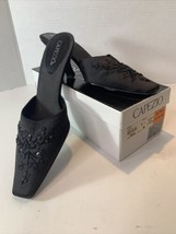 Capezio Women&#39;s Black Beaded High Heels Size 8.5M Slip On Style Sara Elegant - £6.32 GBP