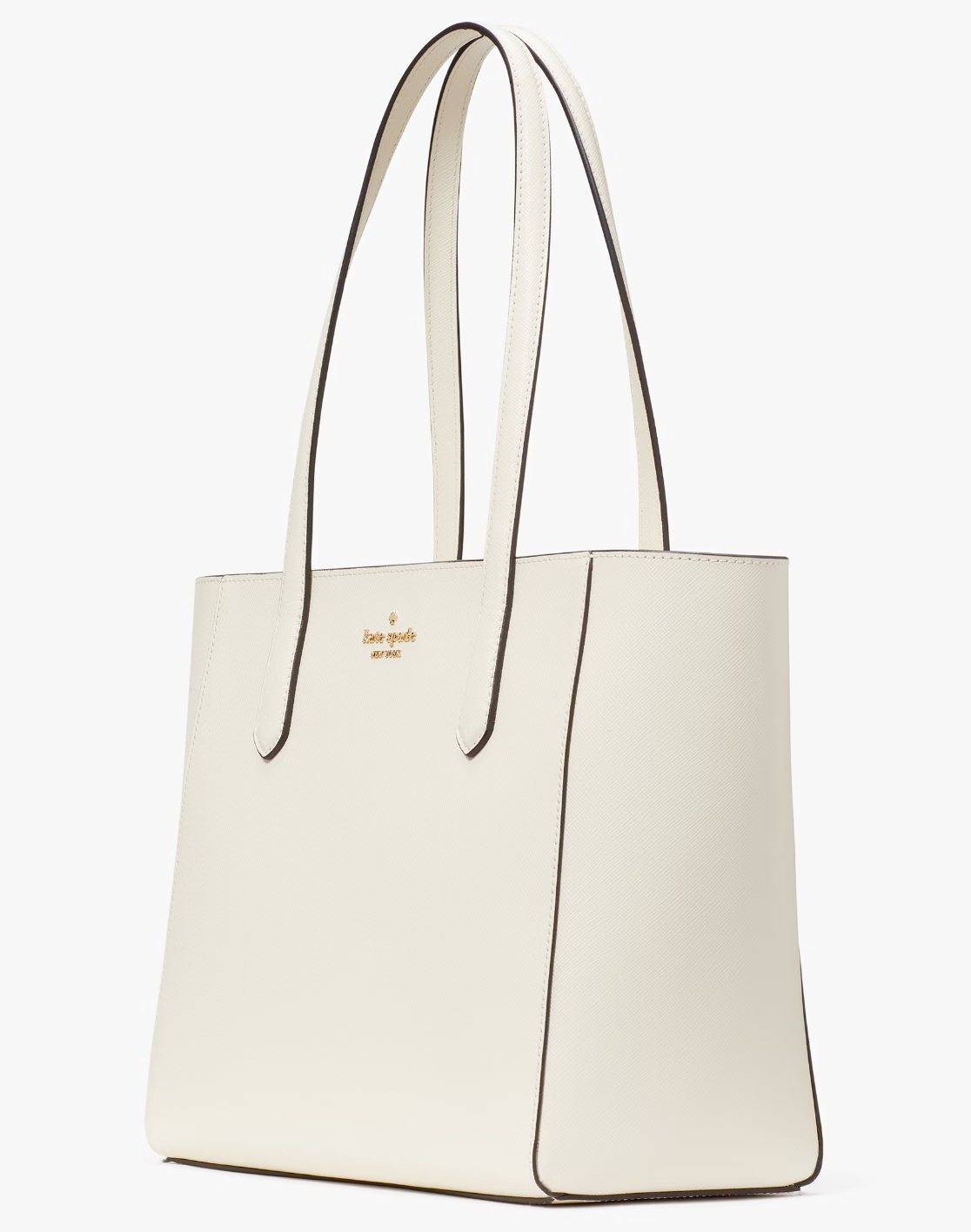NWB Kate Spade Staci White Meringue Leather Tote KG473 Purse Ivory Gift Bag FS