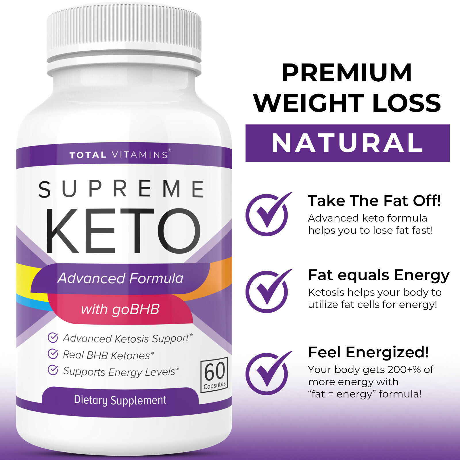 Supreme Keto Diet Pills BHB Ketones Fat Burner Ultra Boost Advanced Weig... - $25.98