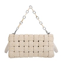 Fashion Knit Straw Messenger Bag Women Shoulder Bag  Designer Bags Female Handba - £40.28 GBP