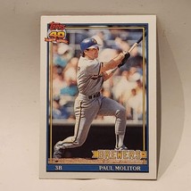 1991 Topps Paul Molitor #95 Milwaukee Brewers Baseball Card - £1.00 GBP