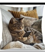 Cat Linen Pillow Cover - $13.00