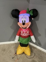 *Gemmy 3.5&#39; Airblown Disney Woodland Minnie with Santa Hat Christmas Inflatable - £39.46 GBP