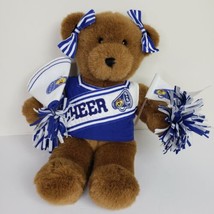 BABW Brown Bear Cheerleader Plush Stuffed Bows Megaphone Pom Poms Pennant 15&quot; - £19.62 GBP