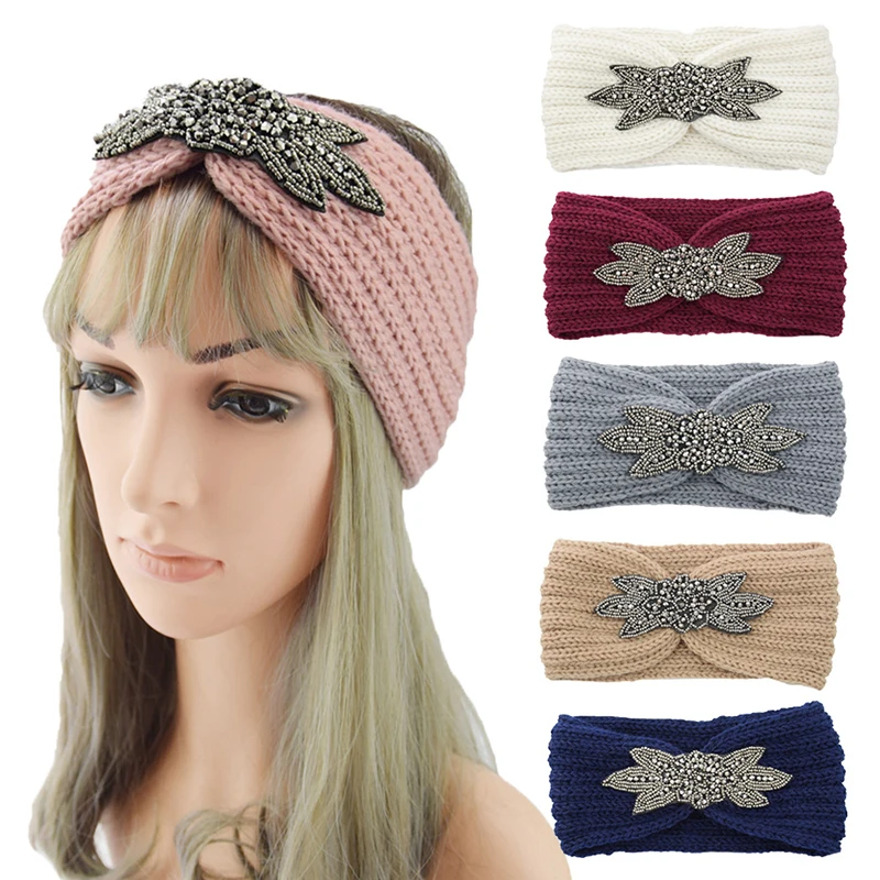 House Home 1Pcs Women Knitted Headbands Women Winter Warm Crochet Head Wrap Wide - £20.04 GBP
