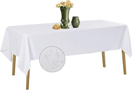 2 Pack Waterproof Rectangle Tablecloth 60 x 120 Inch Polyester Tablecloths Wrink - £29.90 GBP