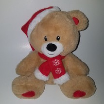 Twinkle Christmas Tan Teddy Bear Plush Red Santa Hat Scarf American Greetings - £11.03 GBP