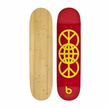 Red World Peace Graphic Bamboo Skateboard (Deck Only) - £47.10 GBP