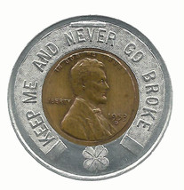 1953D Encased Penny First National Bank Shelby, N.C. Keep me and never go broke - £31.15 GBP