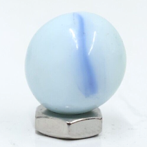Opaque White Base with Blue Bands Oblong Shape 5/8in Target Marble - £11.72 GBP