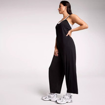 CALIA Women&#39;s Sandwash Jersey Jumpsuit Black Stretch Size Large Relaxed Fit - $59.99