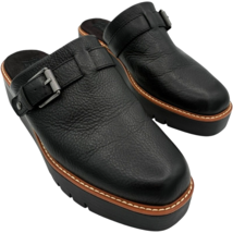 Naturalizer Wayde women&#39;s Faux Shearling Lined Black Leather Platform Mu... - $35.75