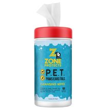Zone Protects Pets P.E.T. Paws, Ears &amp; Tails Cleanser Wipes; Witch Hazel Cleanse - £12.49 GBP