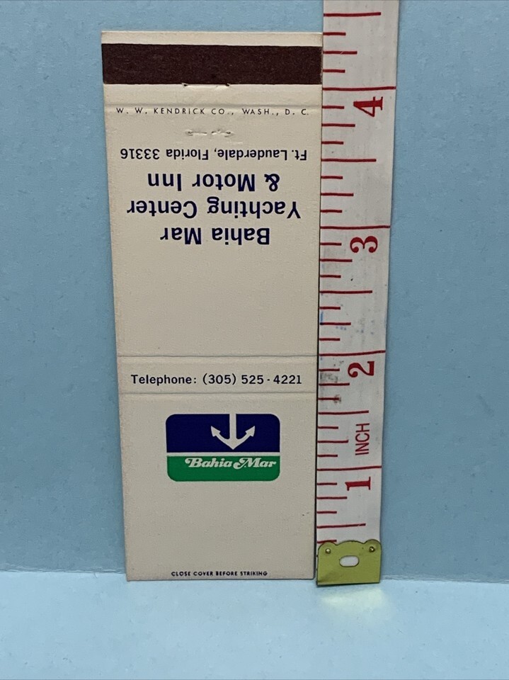 Vintage Matchbook Cover Bahia Mar Yachting Center & Motor Inn Ft Lauderd... - $12.38 Vintage Matchbook Cover Bahia Mar Yachting Center & Motor Inn Ft Lauderd... - $12.38