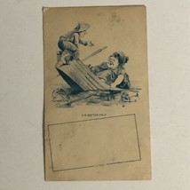 Couple On Sinking Boat Victorian Trade Card VTC 4 - £4.65 GBP