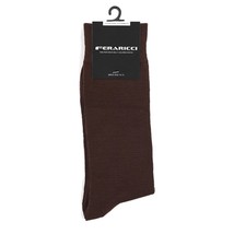 Men&#39;s Contemporary Luxury Solid Crew Dress Socks (Coffee Brown) - £11.65 GBP