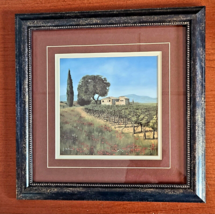 S. McGannon Signed Wine Vinyard Water Color Painting in 12 X 12 Frame - £27.48 GBP