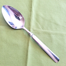 Cambridge Stainless Soup Spoon Record Pattern Flatware Glossy Plain 7 7/8&quot; China - £2.32 GBP