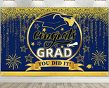 Class of Grad 2024 Background Banner,Blue and Gold Graduation Banner Bac... - £16.72 GBP