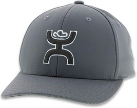 Hooey Mens Solo III 6-Panel Flexfit Embroidered Logo Baseball Hat, Grey S/M - $26.40