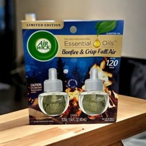 Air Wick Essential Oils Refill, Bonfire and &amp; Crisp Fall Air, Pack of 2 Limited - £12.56 GBP