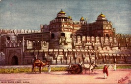 Agra India Delhi Gate Fort Agra -TUCK &amp; Sons Wide Wide World Postcard BK67 - £5.45 GBP