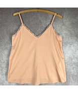 Vtg Abercrombie &amp; Fitch Tank Top S Pink Lace Trim Metal Logo Coquette Ca... - $39.39 CAD