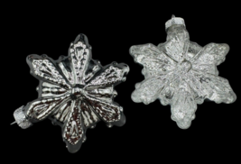 Vintage Glass / Metal Snowflake Ornaments 3&quot; Christmas Tree Holiday Decor - £10.81 GBP