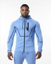 Alphalete Men’s ELMTS Full Zip Athletic Jacket- Light Blue , Size Large - £28.72 GBP