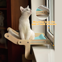 Sturdy Cat Window Perch Wooden Assembly Hanging Bed Cotton Canvas Easy  - £51.70 GBP