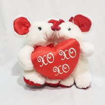 Valentine&#39;s Day  Mice Heart XO XO XO Plush Stuffed Animal 9&quot; Trading Co. Damaged - £19.77 GBP