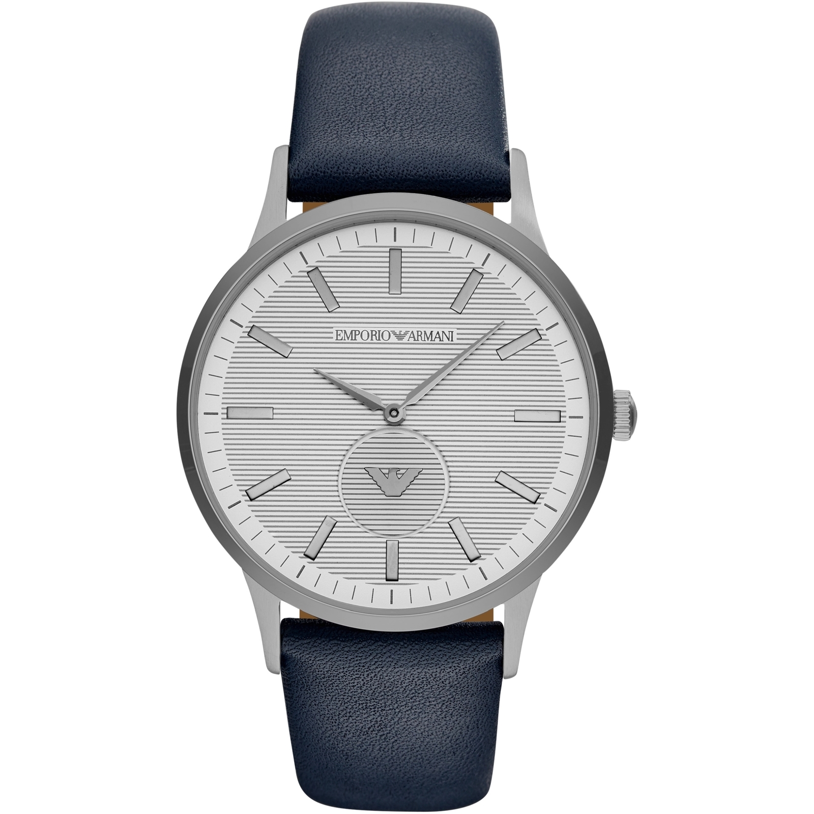 Primary image for Emporio Armani AR11119 Blue Leather Strap Steel Case Men’s Watch