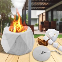 Tabletop Fire Pit, Tsuneslux Mini Table Top Fire Pit Bowl, Portable Concrete - £30.11 GBP