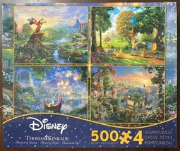 Disney 500 pcs 4 in 1 Puzzle by Thomas Kinkade - Pooh Fantasia Tangled Tramp - $17.24
