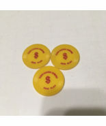Defunct Coin Castle casino plastic yellow free play chips - $19.75
