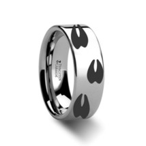 Animal Track Deer Print Engraved Flat Tungsten Ring - 4mm - 12mm - $219.99