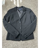 Gap Blazer Womens Size 0 Black Long Sleeve Lined Button Front Collared C... - $19.03 CAD